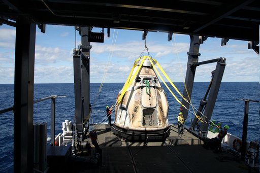 SpaceX Demo-1 Crew Dragon Capsule Recovery