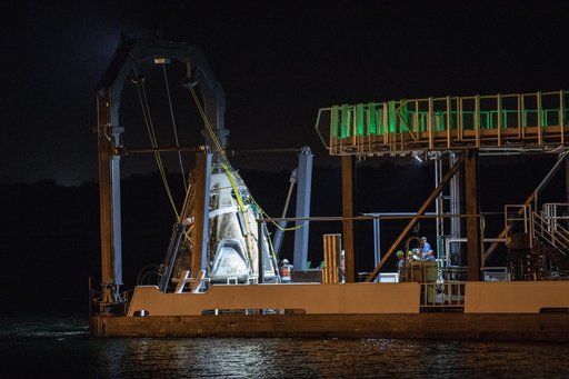 SpaceX Demo-1 Crew Dragon Capsule Returns to Port Canaveral