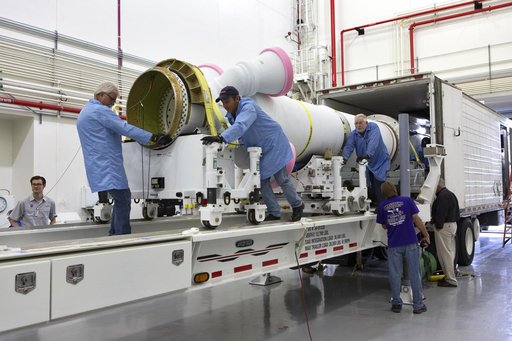 Artemis-1 Motor Arrival at Kennedy Space Center