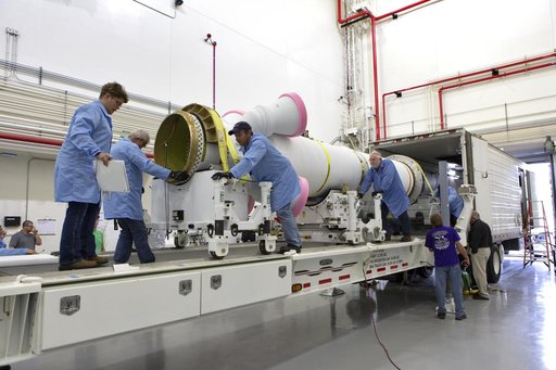 Artemis-1 Motor Arrival at Kennedy Space Center