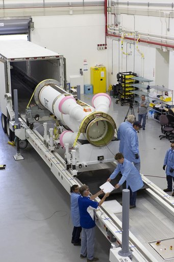 Artemis-1 Motor Arrival at Kennedy Space Center