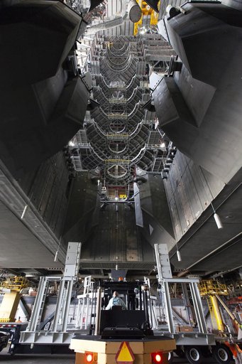 Engine Service Platform Arrival for Installation on Mobile Launc