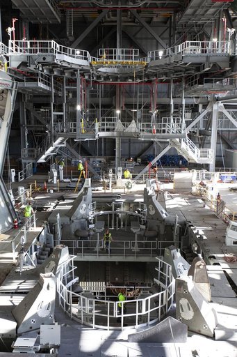 Core Stage Engine Platform Installation on Mobile Launcher