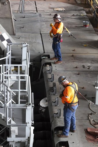 Core Stage Engine Platform Installation on Mobile Launcher