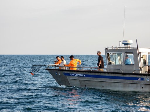 NASA AA-2 team recovering EDRs in the open water
