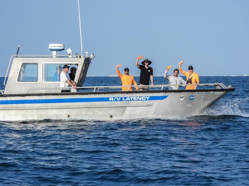 NASA AA-2 team recovering EDRs in the open water