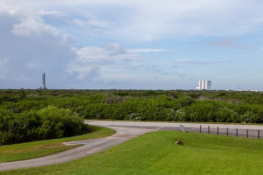 Mobile Launcher Heads to VAB in Advance of Hurricane Dorian