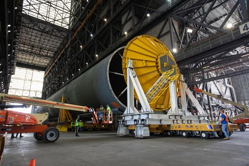 SLS Core Stage Pathfinder Training - Move to North End Scaffoldi