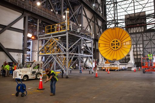 SLS Core Stage Pathfinder Training - Move to North End Scaffoldi