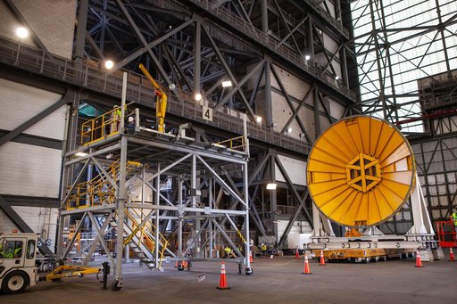 SLS Core Stage Pathfinder Training - Move to North End Scaffoldi