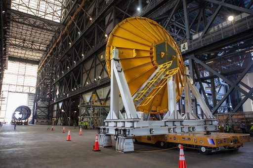 SLS Core Stage Pathfinder Training - Move to North End Scaffoldi