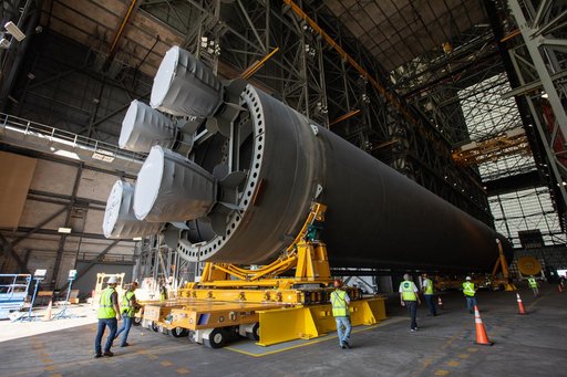 SLS Core Stage Pathfinder Training - Move to North End Scaffoldi
