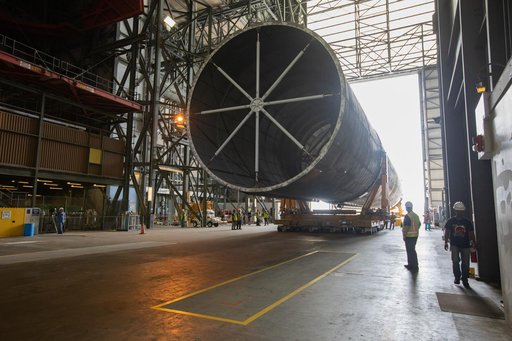 SLS Core Stage Pathfinder Training - Move to North End Scaffoldi