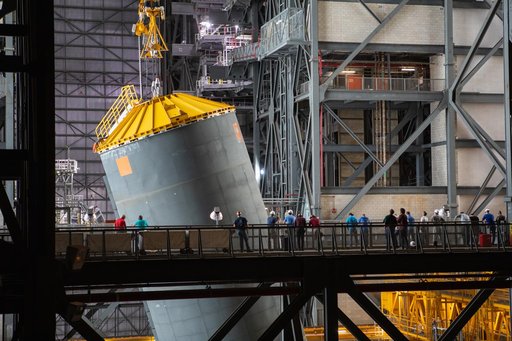 Core Stage Pathfinder Training Month - Lift into High Bay 3