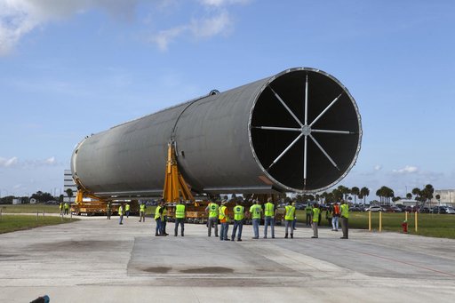 SLS Core Stage Pathfinder Move From VAB To Pegasus