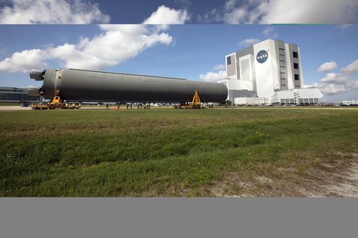 SLS Core Stage Pathfinder Move From VAB To Pegasus