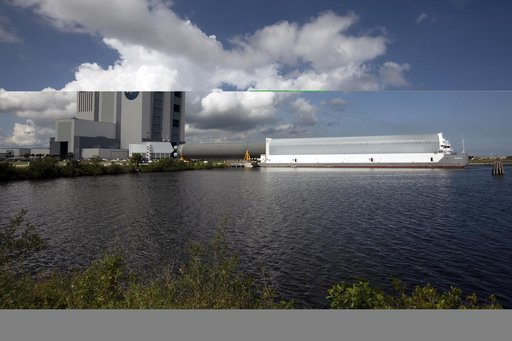 SLS Core Stage Pathfinder Move From VAB To Pegasus