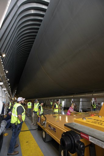 SLS Core Stage Pathfinder Move From VAB To Pegasus