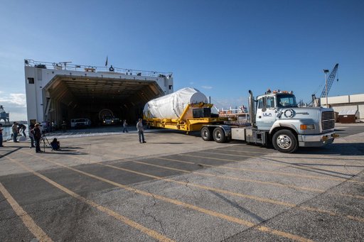 Solar Orbiter ULA Atlas V Booster and Centaur Stage Arrival via