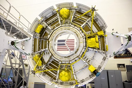 Mars Cruise Stage on Rotation Fixture and Helicopter Functional
