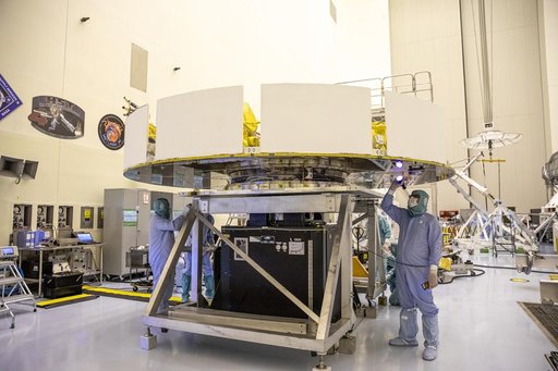 Mars Cruise Stage on Spin Table, Rover & More on Display