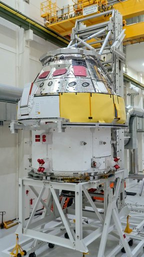 Artemis I Orion at Operations and Checkout Building
