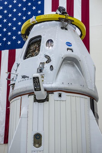 SpaceX Demo-2 Crew Dragon Spacecraft and Trunk After Stacking