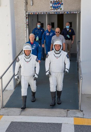 SpaceX Demo-2 Dry Dress Rehearsal - Astronaut Walk-Out