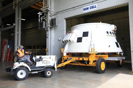 Aft Skirt Delivery for Artemis I - Prep for RPSF