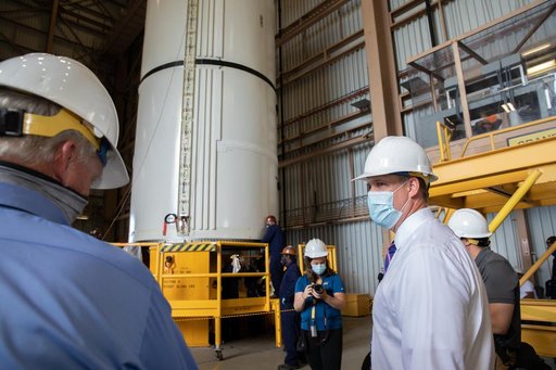 NASA Administrator, Jim Bridenstine, Views Artemis Booster Proce
