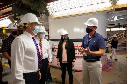 NASA Administrator, Jim Bridenstine, Views Artemis Booster Proce