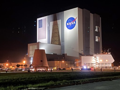 Artemis I Launch Vehicle Stage Adapter Transport to VAB