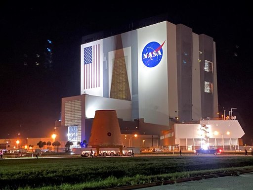 Artemis I Launch Vehicle Stage Adapter Transport to VAB