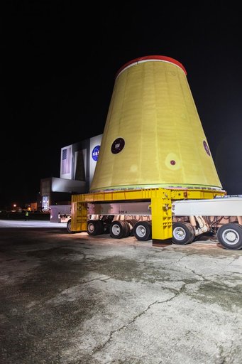 Artemis I Launch Vehicle Stage Adapter Transport to VAB