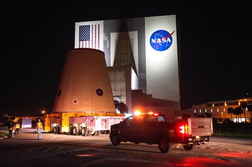 Artemis I Launch Vehicle Stage Adapter Transport to VAB