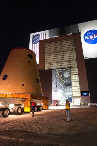 Artemis I Launch Vehicle Stage Adapter Transport to VAB