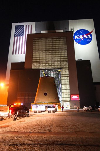 Artemis I Launch Vehicle Stage Adapter Transport to VAB