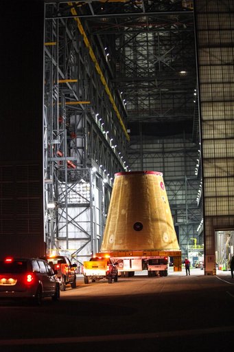 Artemis I Launch Vehicle Stage Adapter Transport to VAB