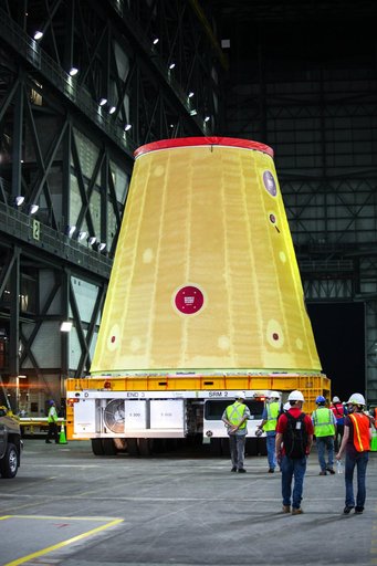 Artemis I Launch Vehicle Stage Adapter Transport to VAB