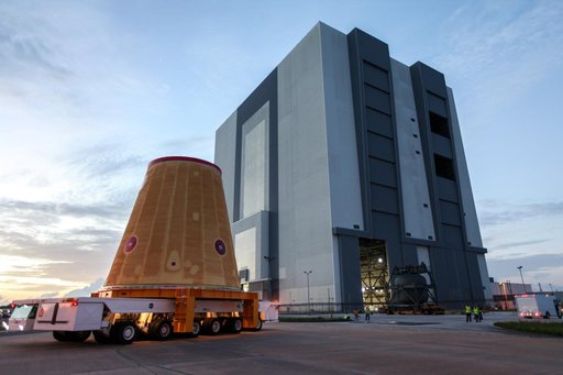 Artemis I Launch Vehicle Stage Adapter Transport to VAB