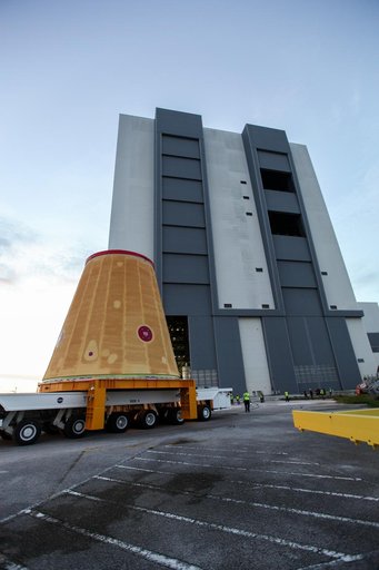 Artemis I Launch Vehicle Stage Adapter Transport to VAB