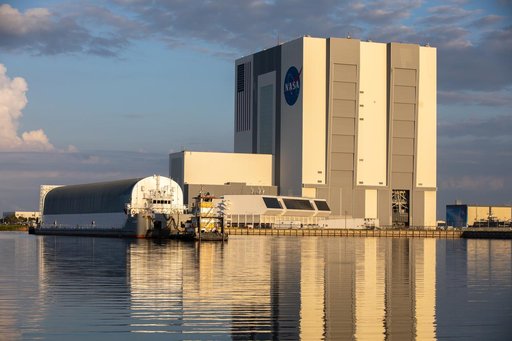 Pegasus Barge Departs KSC