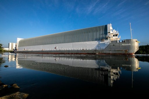 Pegasus Barge Departs KSC