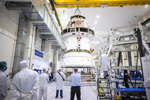 Orion Spacecraft Adapter (SA) Cone Install