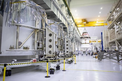 Orion Spacecraft Adapter (SA) Cone Install