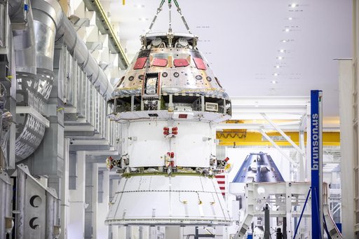 Orion Spacecraft Adapter (SA) Cone Install