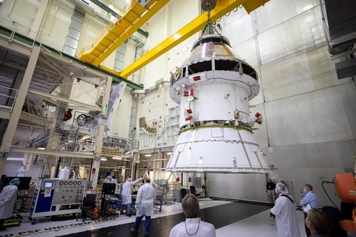 Orion Spacecraft Adapter (SA) Cone Install