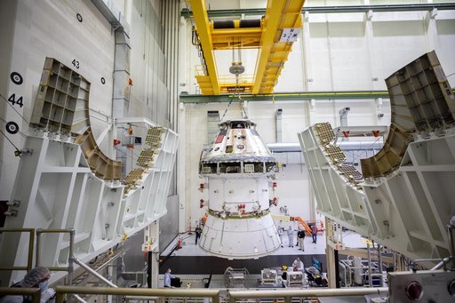 Orion Spacecraft Adapter (SA) Cone Install