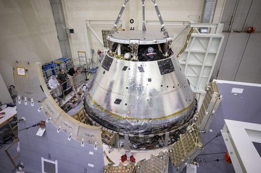 Orion Spacecraft Adapter (SA) Cone Install