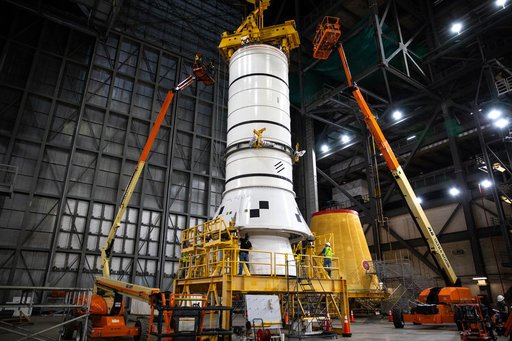 Artemis SLS Booster Stacking Practice on ML